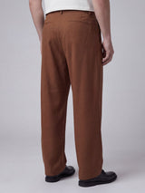 Tan Draped Tailored Trousers Trousers Fugazee 