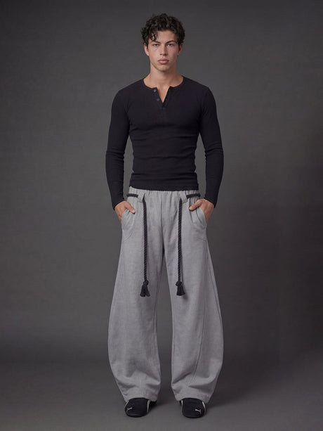 Grey Urban Knot Barrel Fit Trackpants Trackpants Fugazee 