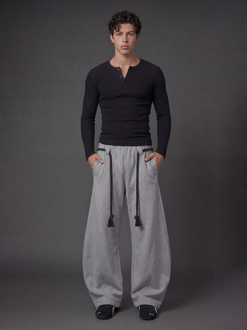 Grey Urban Knot Barrel Fit Trackpants Trackpants Fugazee 