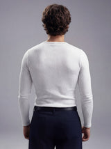 White Ribbed Henley Longsleeves Tshirt T-Shirts Fugazee 