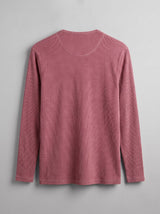 Crimson Acid Washed Ribbed Longsleeve Henley Tshirt T-Shirts Fugazee 