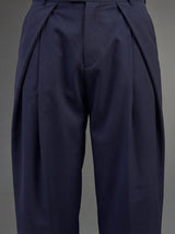 Navy Pleated Korean Trousers Trousers Fugazee 