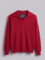Red Heavy Knit Polo Sweater Sweaters Fugazee 