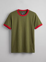 Khaki Ringer Cropped Tshirt T-Shirts Fugazee 