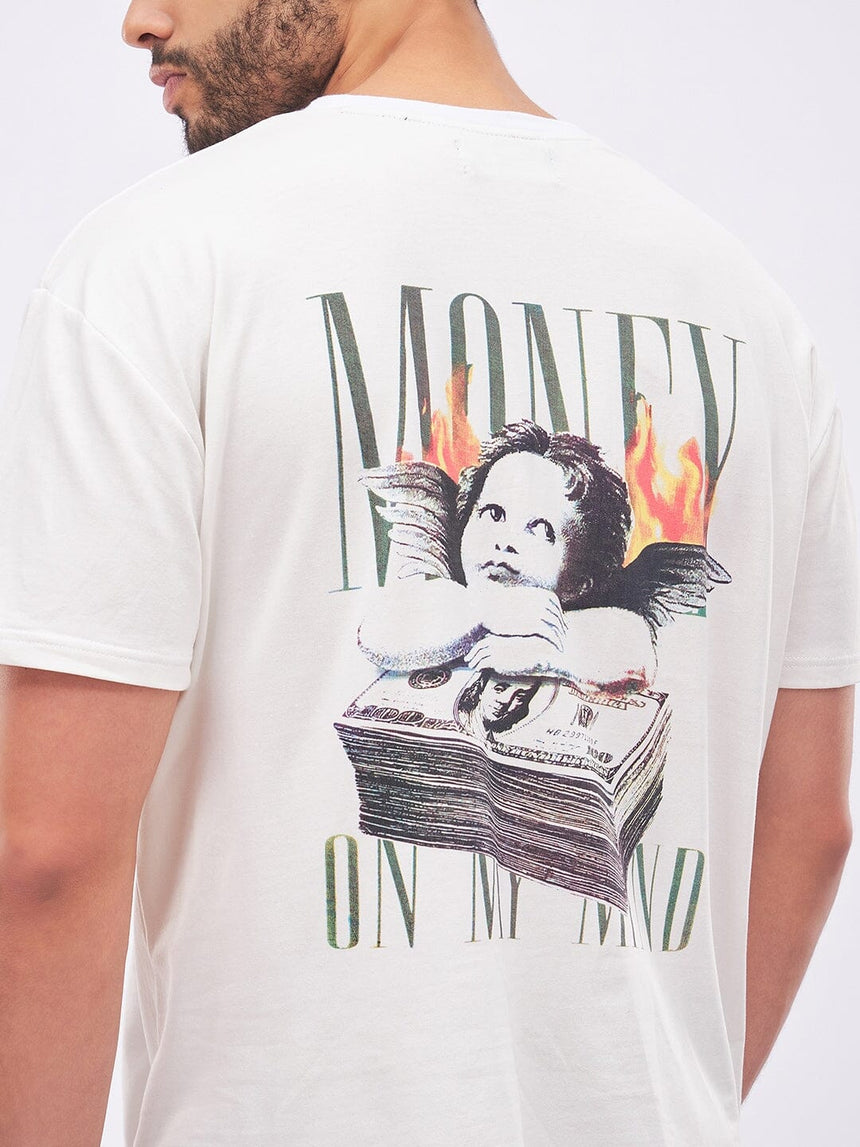 White Money Graphic Oversized Tee T-shirts Fugazee 