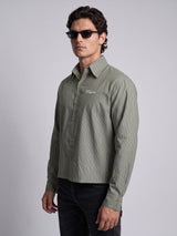 Myrtle Striped Embroidered Boxy Shirt Shirts Fugazee 