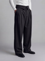 Black Inverted Waist Tailored Trousers Trousers Fugazee 