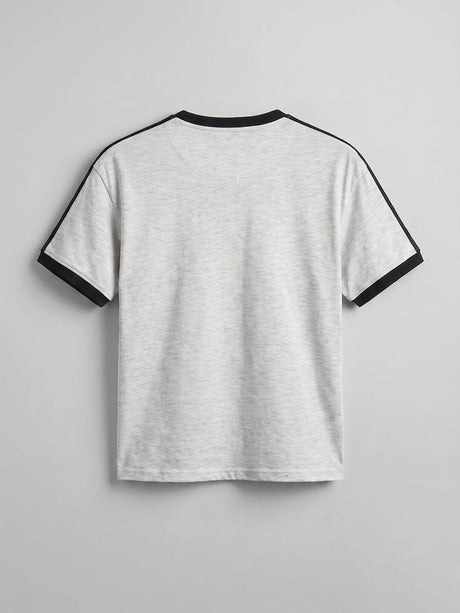 Grey Melange Taped Ringer Tshirt T-Shirts Fugazee 
