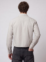 Brown Striped Seersucker Cropped Shirt Shirts Fugazee 