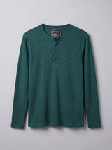 Bottle Green Ribbed Henley Tshirt T-Shirts Fugazee 