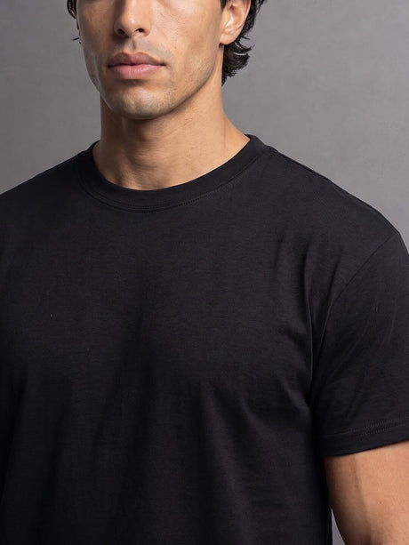 Black Solid Cropped Tshirt T-Shirts Fugazee 