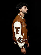 Brown Woollen Letterman Varsity Jacket Jackets Fugazee 