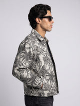 Ecru Tiger Tapersty Cropped Harrington Jacket Jackets Fugazee 