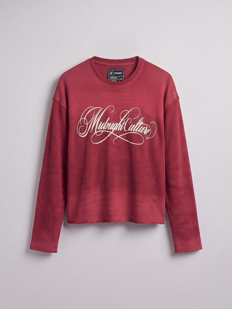 Amber Washed Graphic Waffle Longsleeve Tshirt T-Shirts Fugazee 