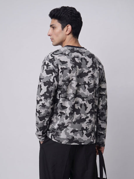 Grey Camo Waffle Longsleeve Tshirt T-Shirts Fugazee 