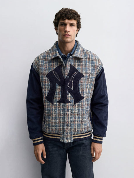 Blue Tweed NY Applique Jacket Jackets Fugazee 