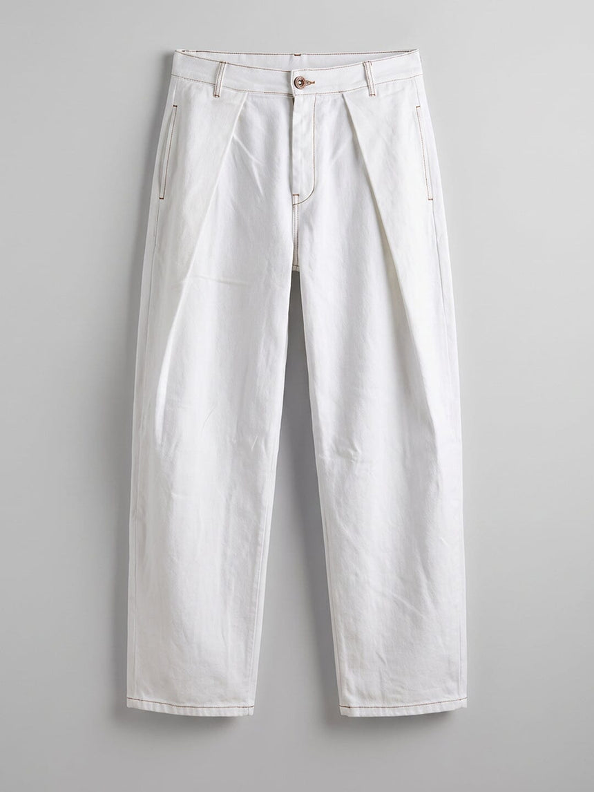 White washed Pleated Denim Jeans Fugazee 