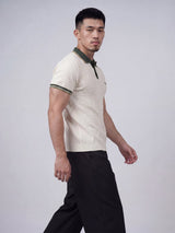 Ecru Old Money Knitted Polo Tshirt T-Shirts Fugazee 