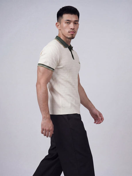 Ecru Old Money Knitted Polo Tshirt T-Shirts Fugazee 