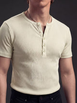 Sage Ribbed Henley Short Sleeves Tshirt T-Shirts Fugazee 