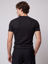 Black Notch Neck Ribbed Tshirt T-Shirts Fugazee 