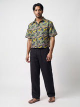Abstract Floral Graphic Cropped Shirt Shirts Fugazee 