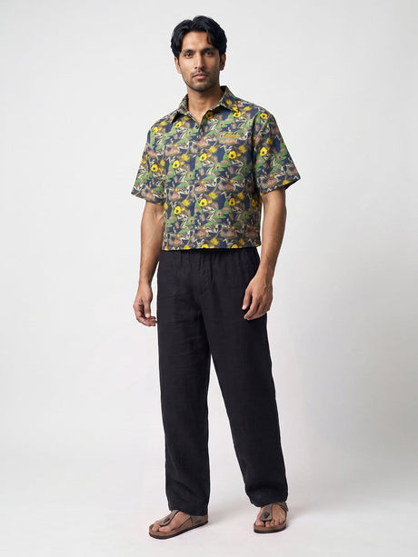 Abstract Floral Graphic Cropped Shirt Shirts Fugazee 