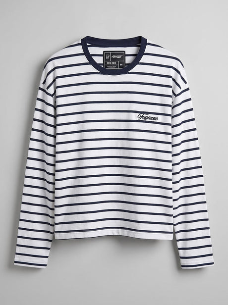 Sailor Striped Longsleeve Cropped Tshirt T-Shirts Fugazee 