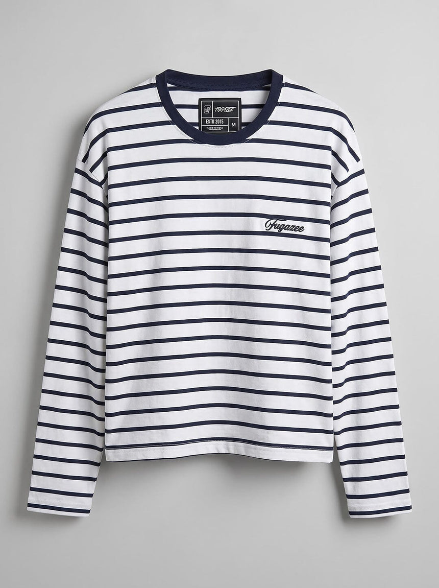 Sailor Striped Longsleeve Cropped Tshirt T-Shirts Fugazee 