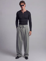 Grey Inverted Waist Tailored Trousers Trousers Fugazee 