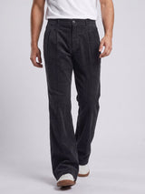 Black Corduroy High Waisted Flared Trousers Trousers Fugazee 