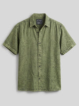 Green Dyed Acid Wash Linen Shirt Shirts Fugazee 