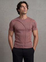 Dusty Cedar Ribbed Cut Sew Muscle Tshirt T-Shirts Fugazee 