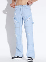 Ice Carpenter Patched Flared Denim Jeans Fugazee 