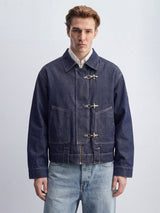 Dark Wash Fireman Clasp Denim Jacket Jackets Fugazee 