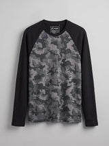 Grey Camo Raglan Waffle Longsleeves Tshirt T-Shirts Fugazee 