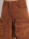Brown Washed Denim Jacket and Pants Clothing Set