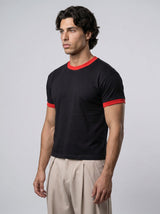 Black Cropped Ringer Tshirt T-Shirts Fugazee 