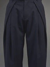 Midnight Blue Pleated Korean Trousers Trousers Fugazee 