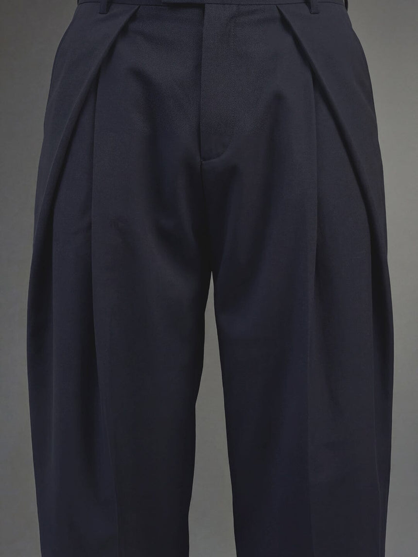 Midnight Blue Pleated Korean Trousers Trousers Fugazee 