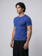 Royal Blue Short Sleeve Henley Tshirt T-Shirts Fugazee 