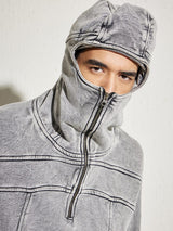 Acid Washed Baggy Smugglers Hooded Sweatshirt Sweatshirts Fugazee 