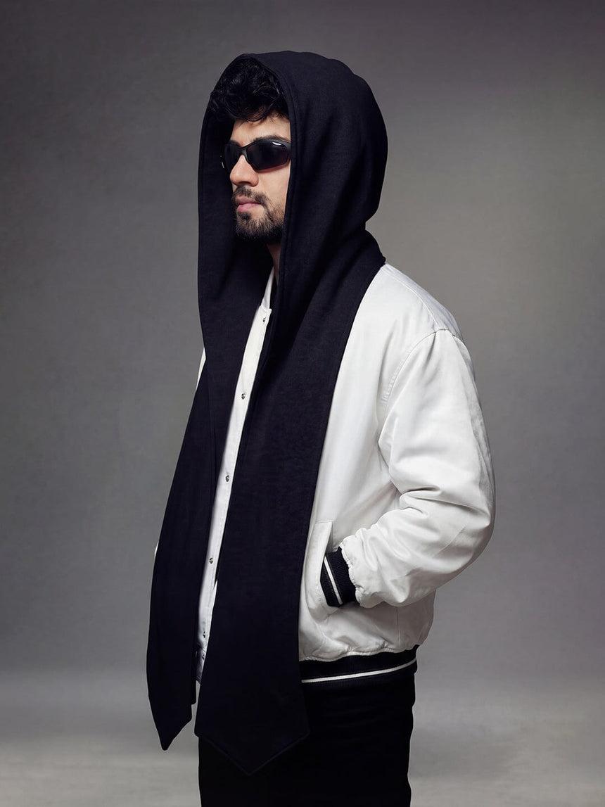 Black Fleece Hooded Scarf Scarf Fugazee 