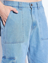 Ice Washed Denim Carpenter Shirt and Jeans Combo Clothing Set Clothing Set Fugazee 