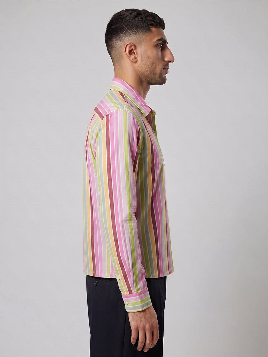 Carinval Striped Cropped Shirt Shirts Fugazee 