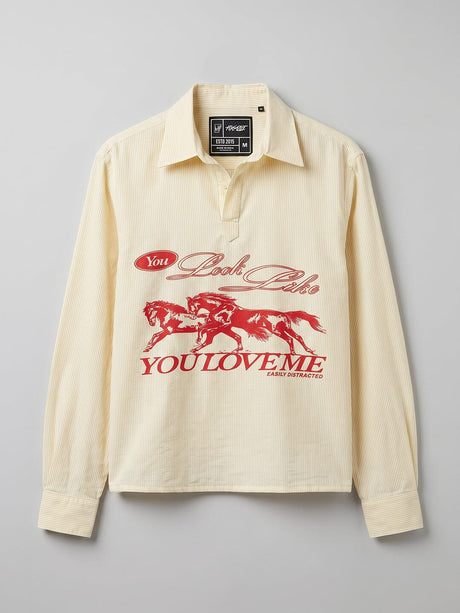 Butter Striped Quarter Cropped Shirt Shirts Fugazee 
