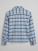 Sky Checkered Brushed Waffle Cropped Shirt Shirts Fugazee 