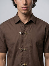 Brown Fireman Clasp Boxy Shirt Shirts Fugazee 