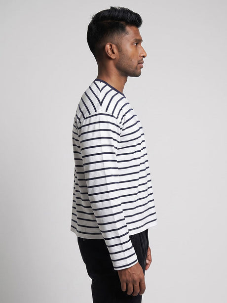 Sailor Striped Longsleeve Cropped Tshirt T-Shirts Fugazee 