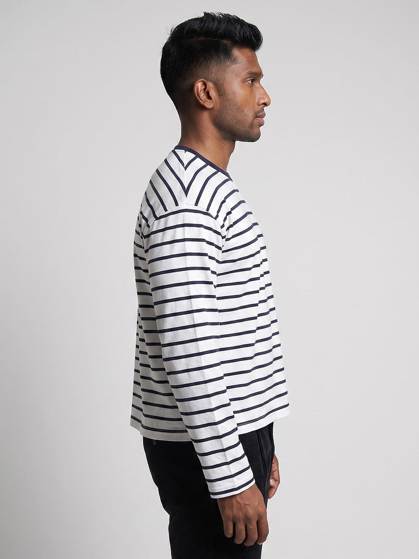 Sailor Striped Longsleeve Cropped Tshirt T-Shirts Fugazee 